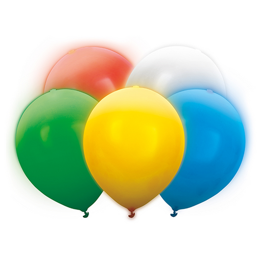Vorschau: 5 LED-Luftballons - Ø 30cm - Bunt