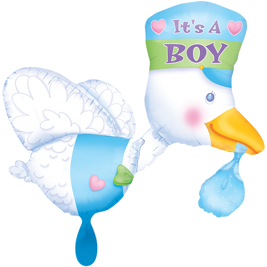 Vorschau: 1 Ballon XXL - Bundle of Joy Stork - Its a Boy