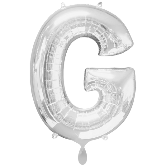 Vorschau: 1 Ballon XXL - Buchstabe G - Silber