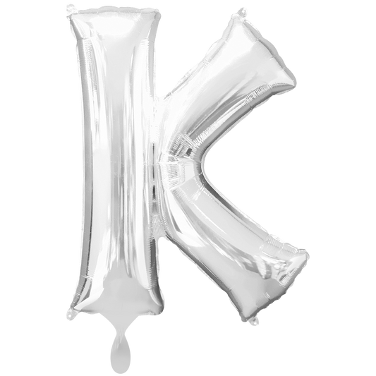 Vorschau: 1 Ballon XXL - Buchstabe K - Silber