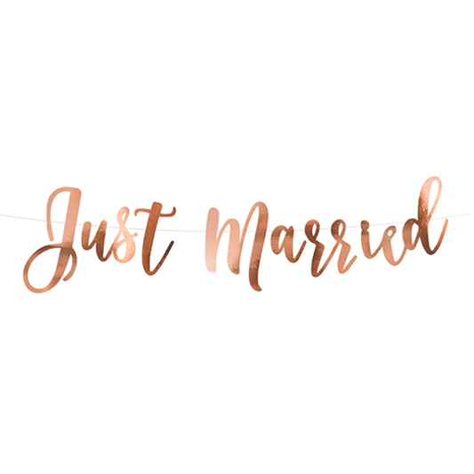 Vorschau: 1 Bannergirlande - Just Married - Rosegold