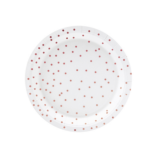 Vorschau: 6 Pappteller Trend - Ø 18cm - Dots Weiß