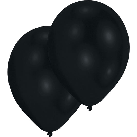50 Standard Black latex balloons