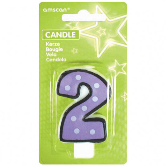 Number candle 2 dots & black border