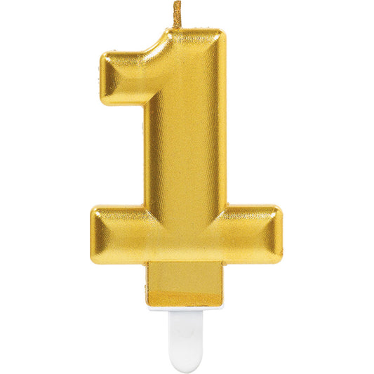 Number candle 1 Sparkling Celebrations Gold