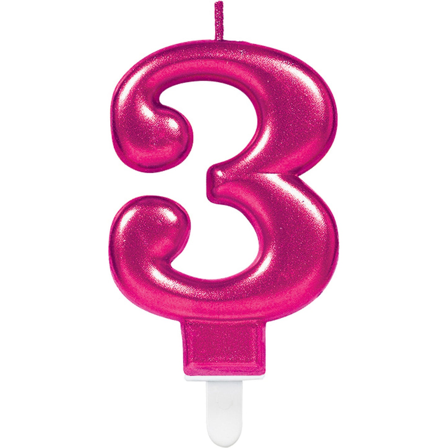 Number candle 3 Sparkling Celebrations Pink