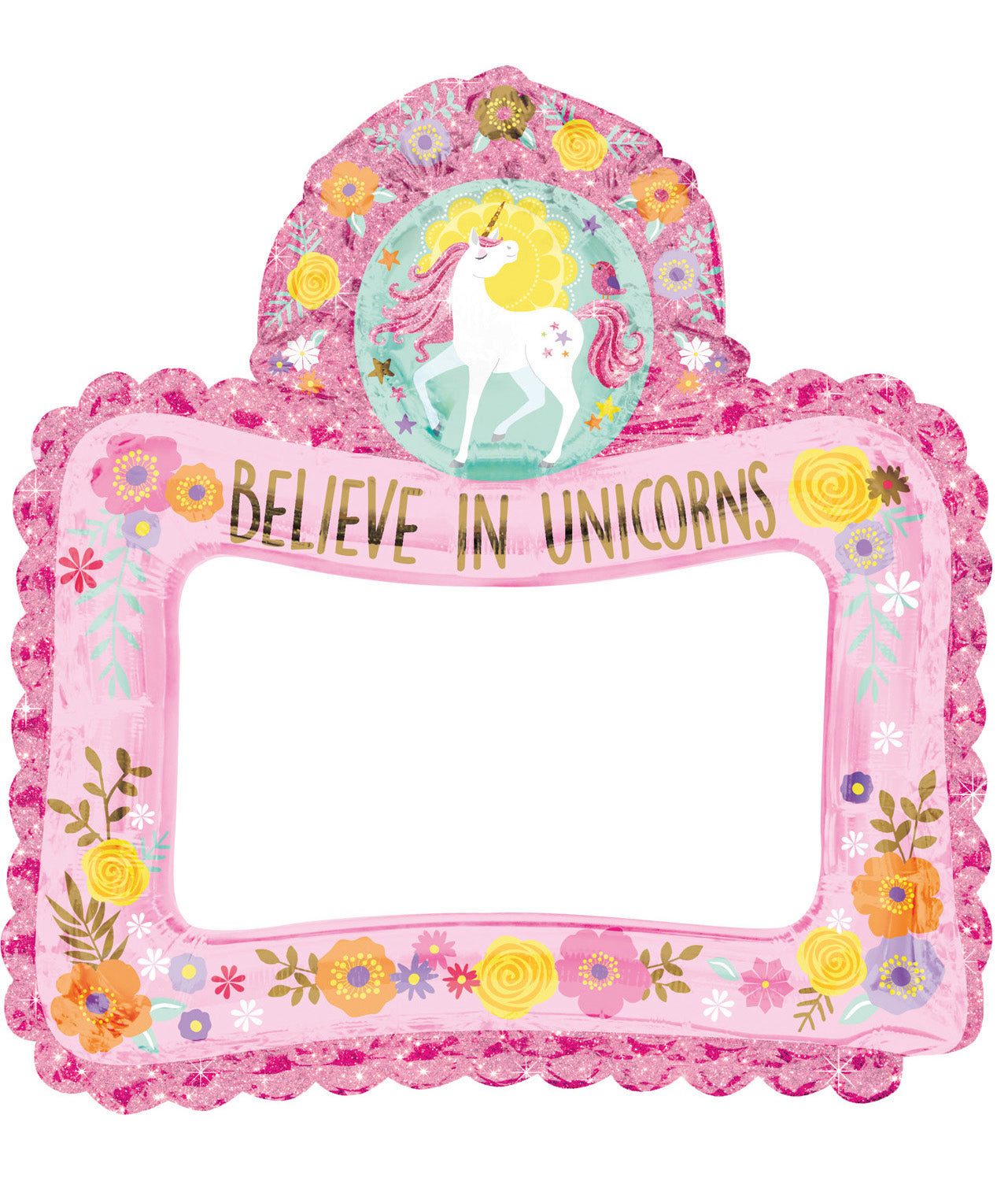 Selfie Frame"Magical Unicorn"foil balloon
