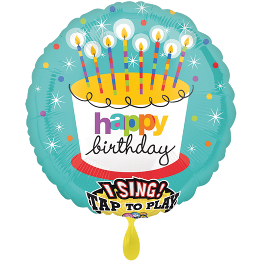 Vorschau: 1 Musikballon - Striped Birthday Candles