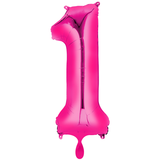 Vorschau: 1 Ballon XXL - Zahl 1 - Pink