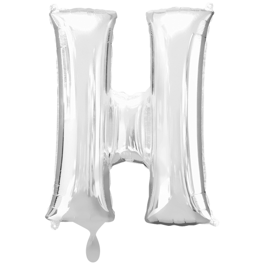 Vorschau: 1 Ballon XXL - Buchstabe H - Silber