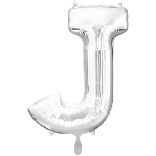 Vorschau: 1 Ballon XXL - Buchstabe J - Silber