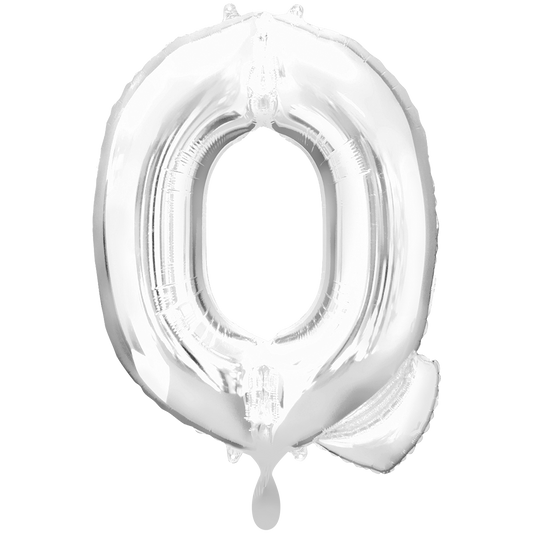 Vorschau: 1 Ballon XXL - Buchstabe Q - Silber