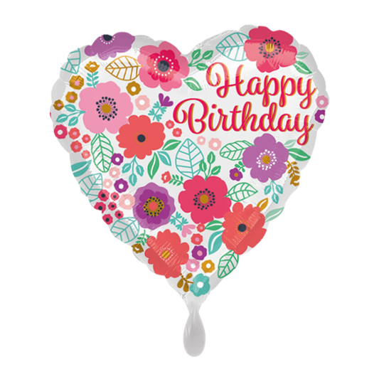 Vorschau: 1 Ballon - Happy Birthday Floral Print
