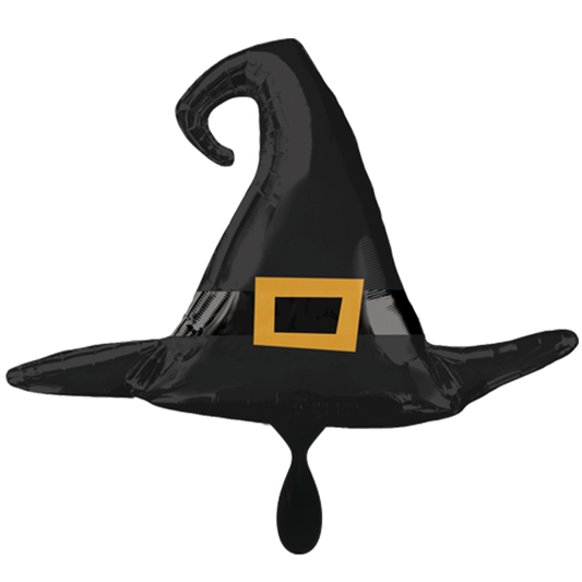 Vorschau: 1 Ballon XXL - Satin Black Witch Hat