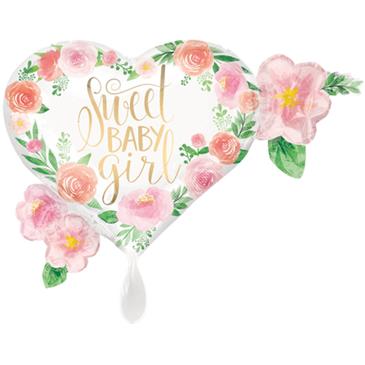 Vorschau: 1 Ballon XXL - Floral Baby Girl