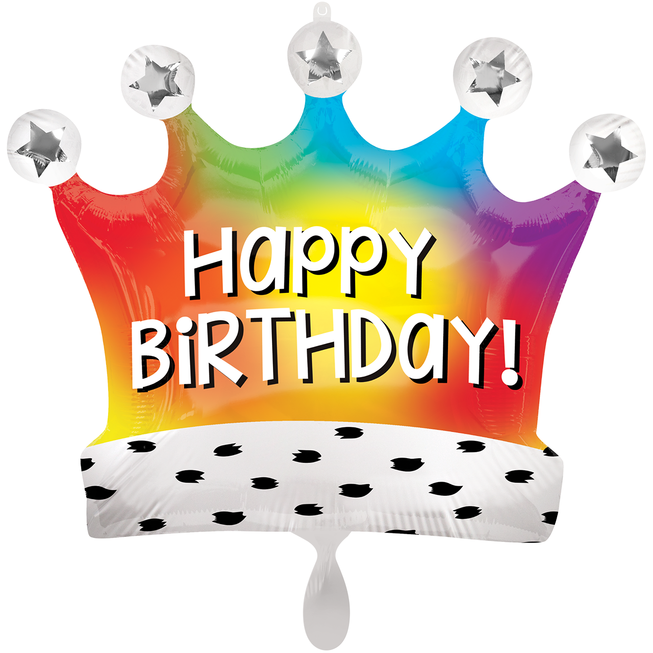 Vorschau: 1 Ballon XXL - Birthday Satin Rainbow Crown