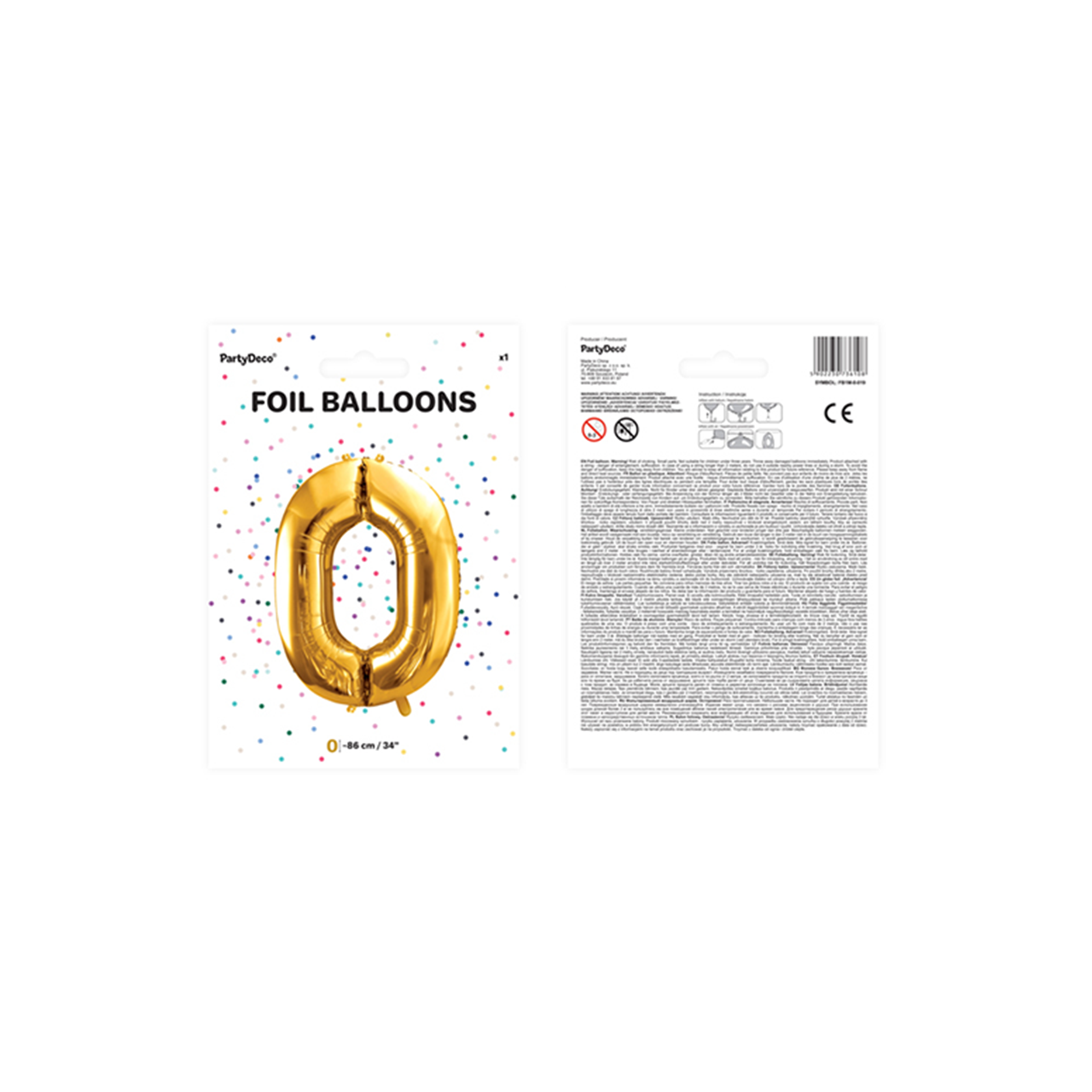 Vorschau: 1 Ballon XXL - Zahl 0 - Gold
