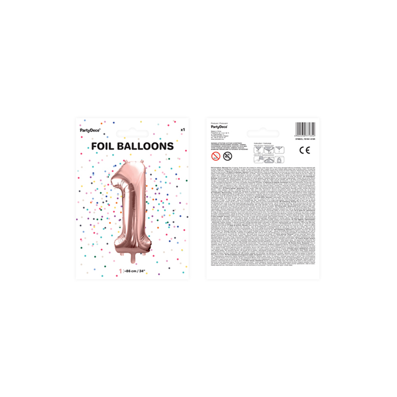 Vorschau: 1 Ballon XXL - Zahl 1 - Rosegold