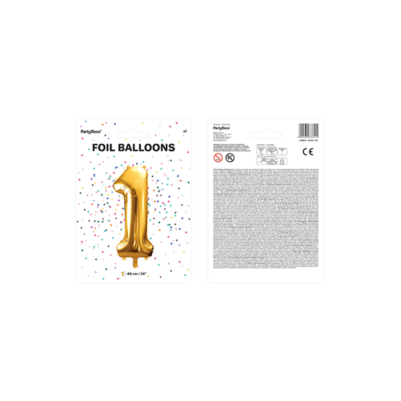 Vorschau: 1 Ballon XXL - Zahl 1 - Gold