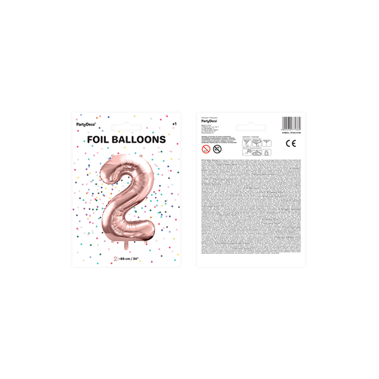 Vorschau: 1 Ballon XXL - Zahl 2 - Rosegold