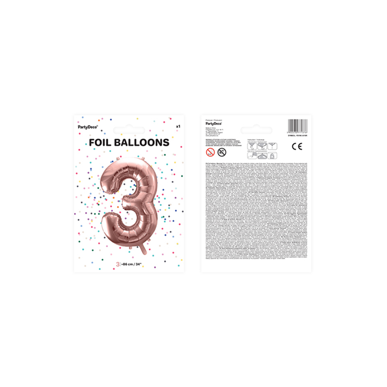 Vorschau: 1 Ballon XXL - Zahl 3 - Rosegold