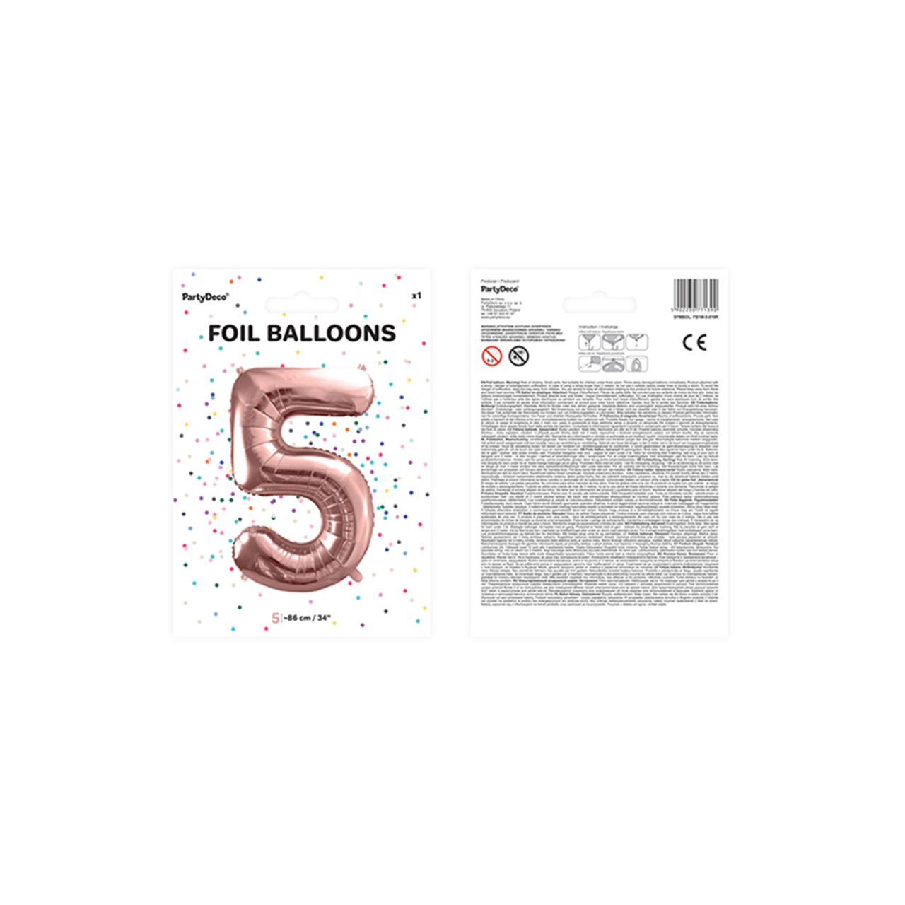 Vorschau: 1 Ballon XXL - Zahl 5 - Rosegold