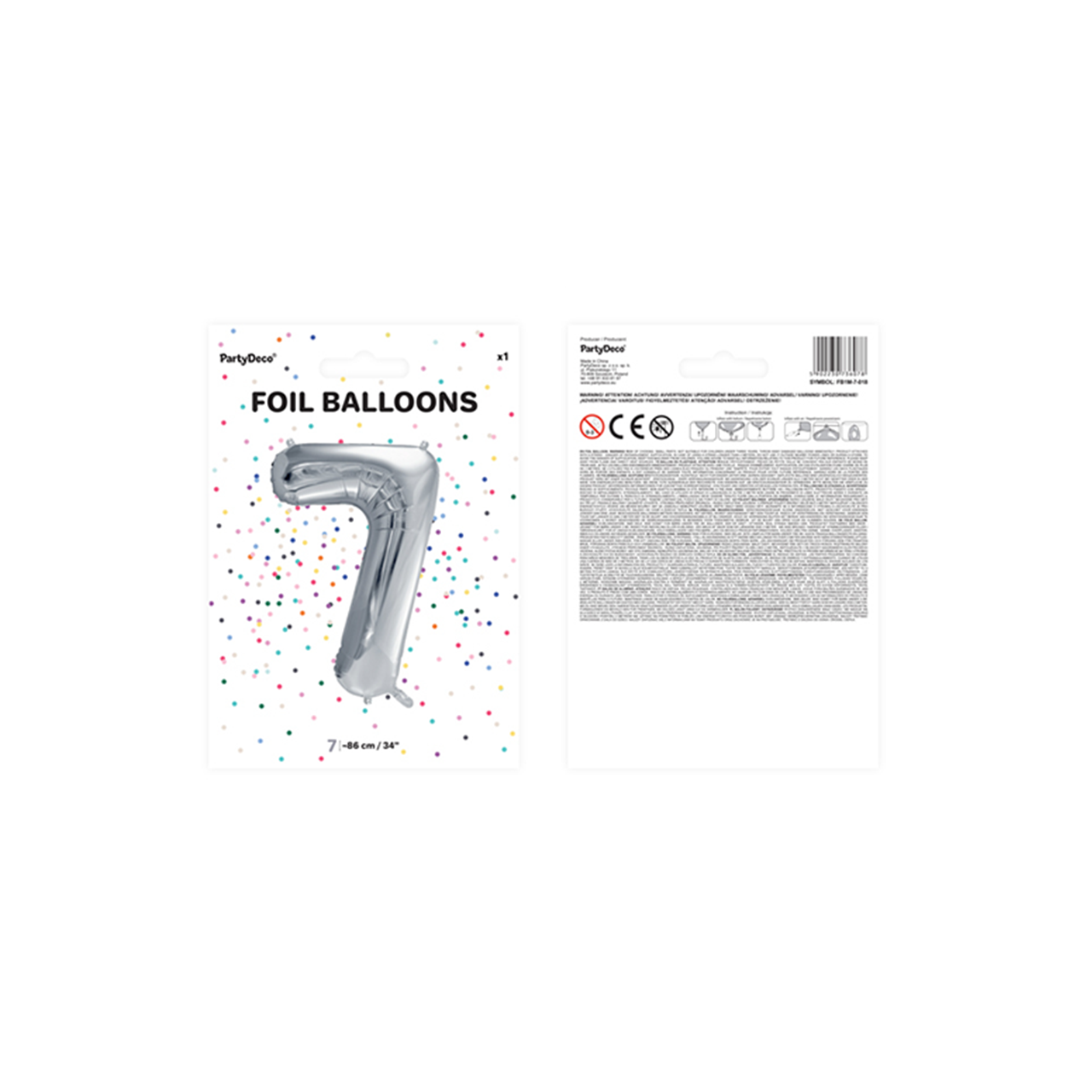 Vorschau: 1 Ballon XXL - Zahl 7 - Silber