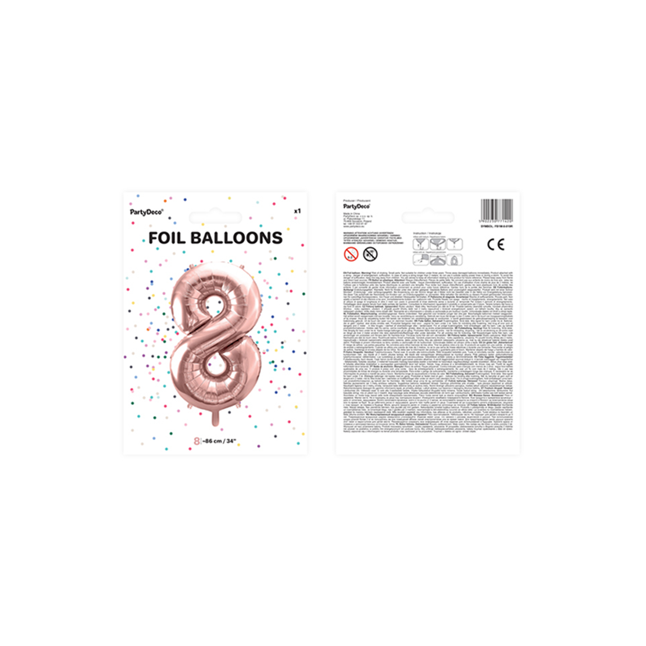 Vorschau: 1 Ballon XXL - Zahl 8 - Rosegold
