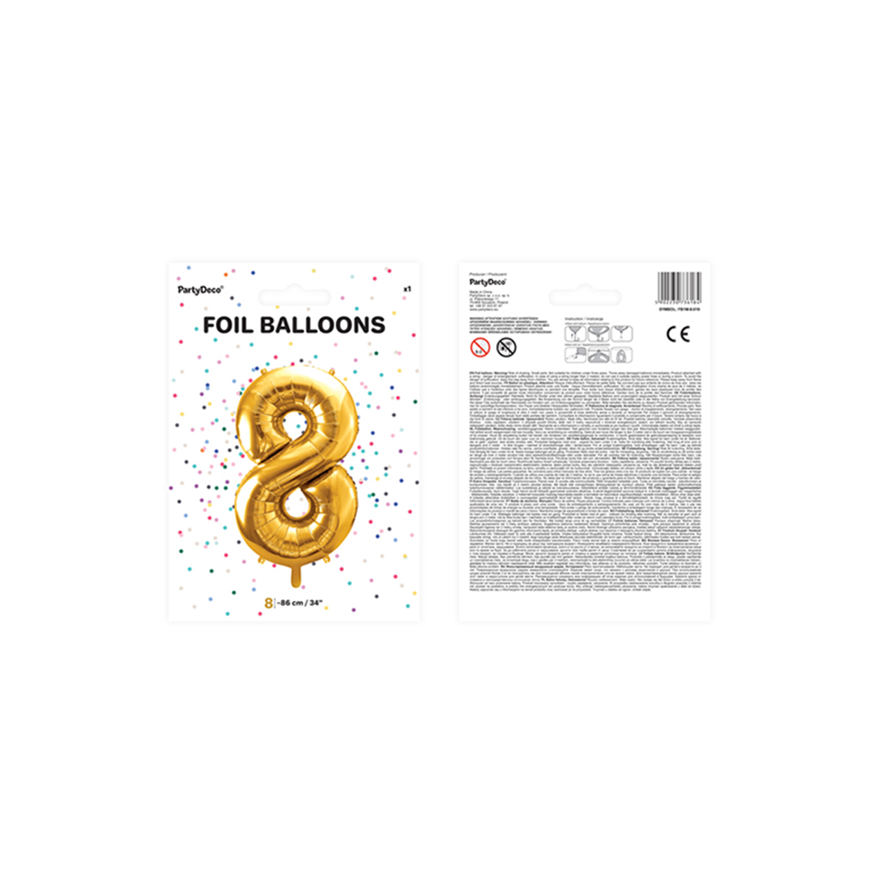 Vorschau: 1 Ballon XXL - Zahl 8 - Gold