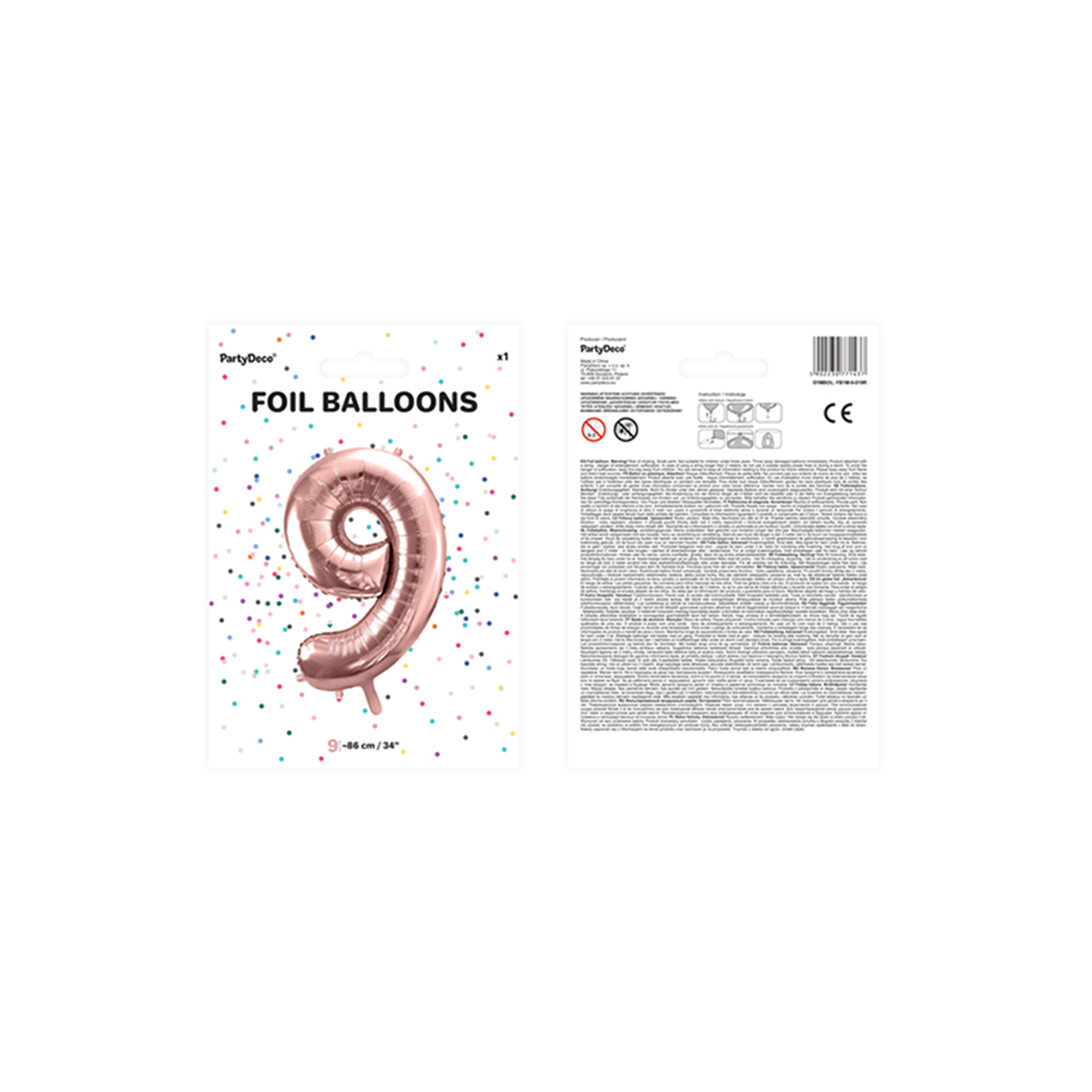 Vorschau: 1 Ballon XXL - Zahl 9 - Rosegold