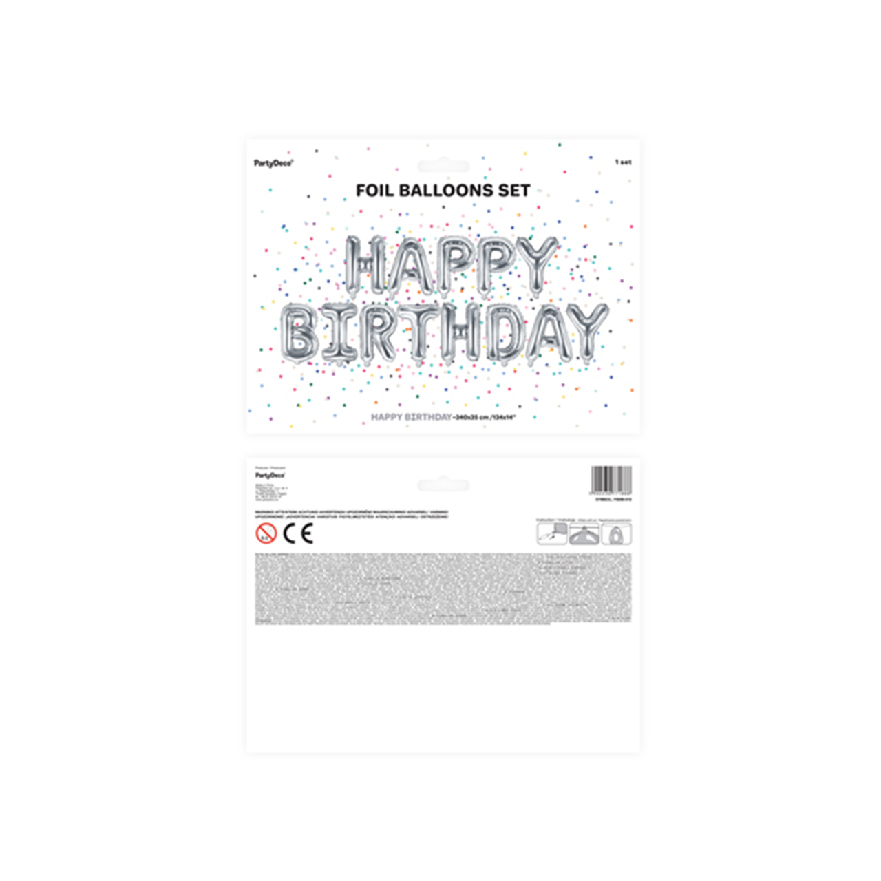 Vorschau: 1 Ballon - Schriftzug - Happy Birthday - Silber