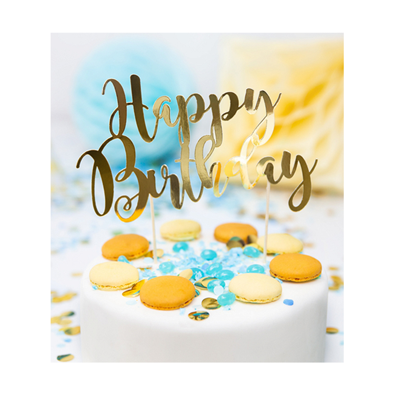 Vorschau: 1 Cake Topper - Happy Birthday - Gold