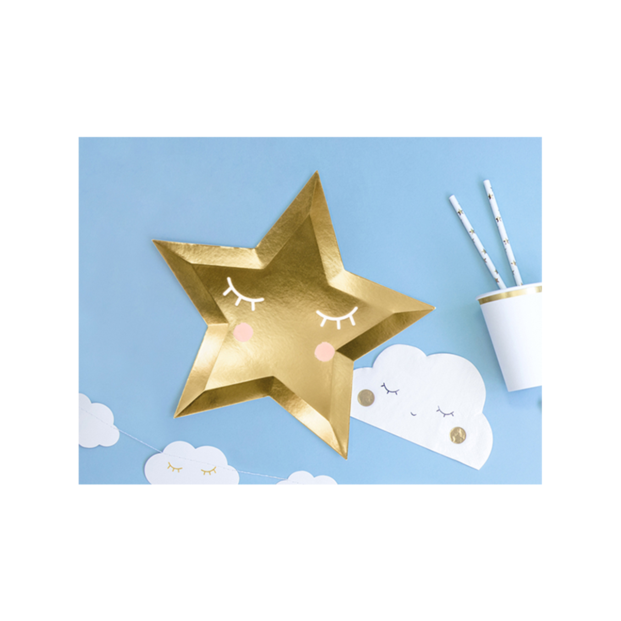 Vorschau: 6 Pappteller Trend - Ø 27cm - Little Star