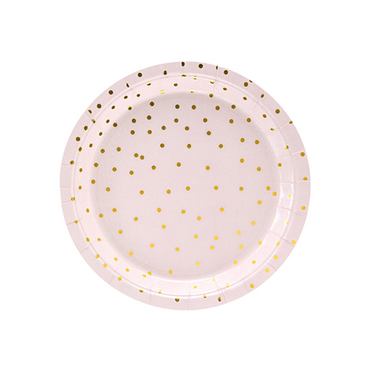 Vorschau: 6 Pappteller Trend - Ø 18cm - Dots Rosa