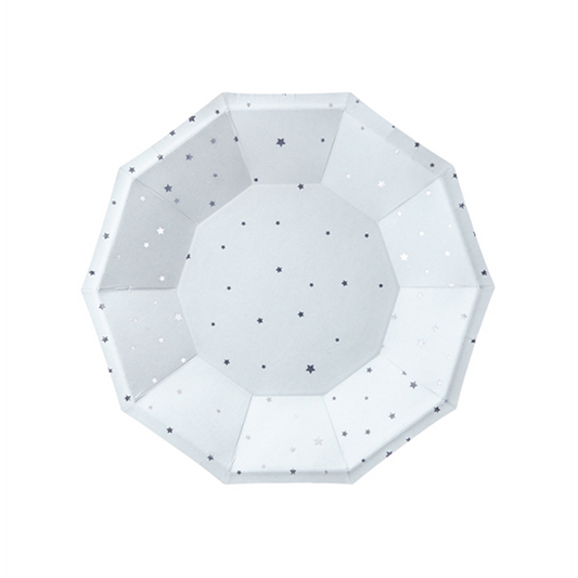 Vorschau: 6 Pappteller Trend - Ø 18cm - Stars Hellblau